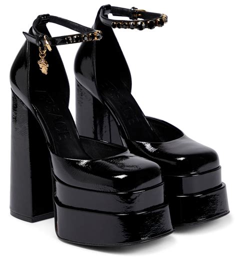 versace black medusa platform heels